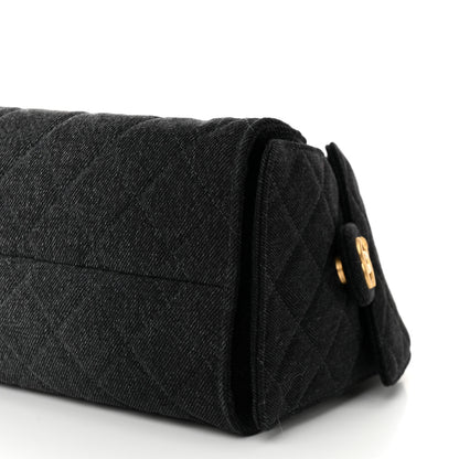 Chanel Washed Denim Quilted Small Chanel 25 Handbag Black 10 of 10