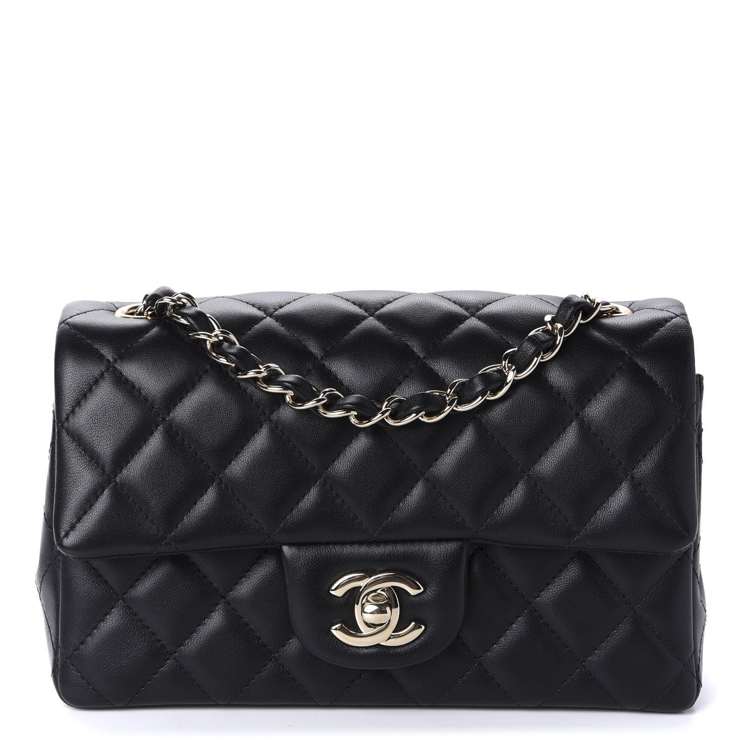 Chanel Lambskin Quilted Mini Rectangular Flap Black 1 of 11