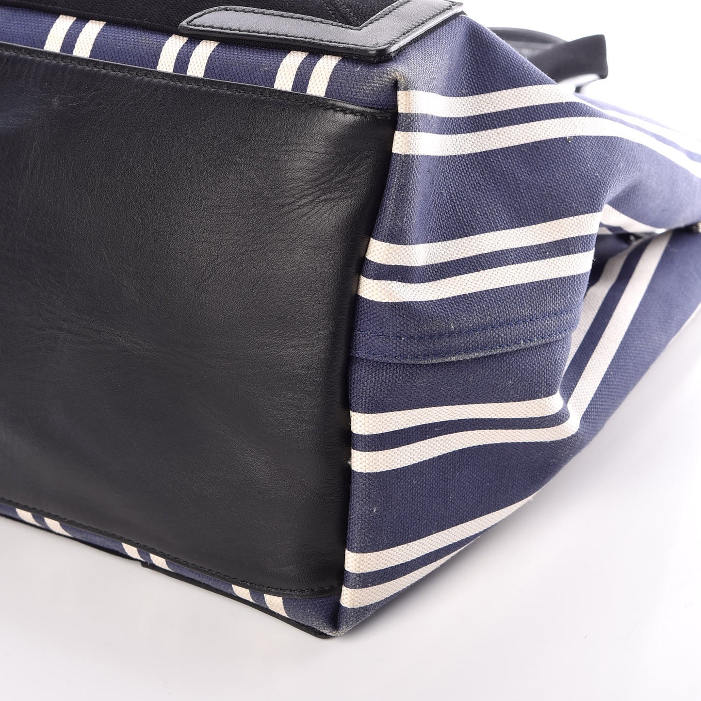 Canvas Navy Striped Cabas M Navy