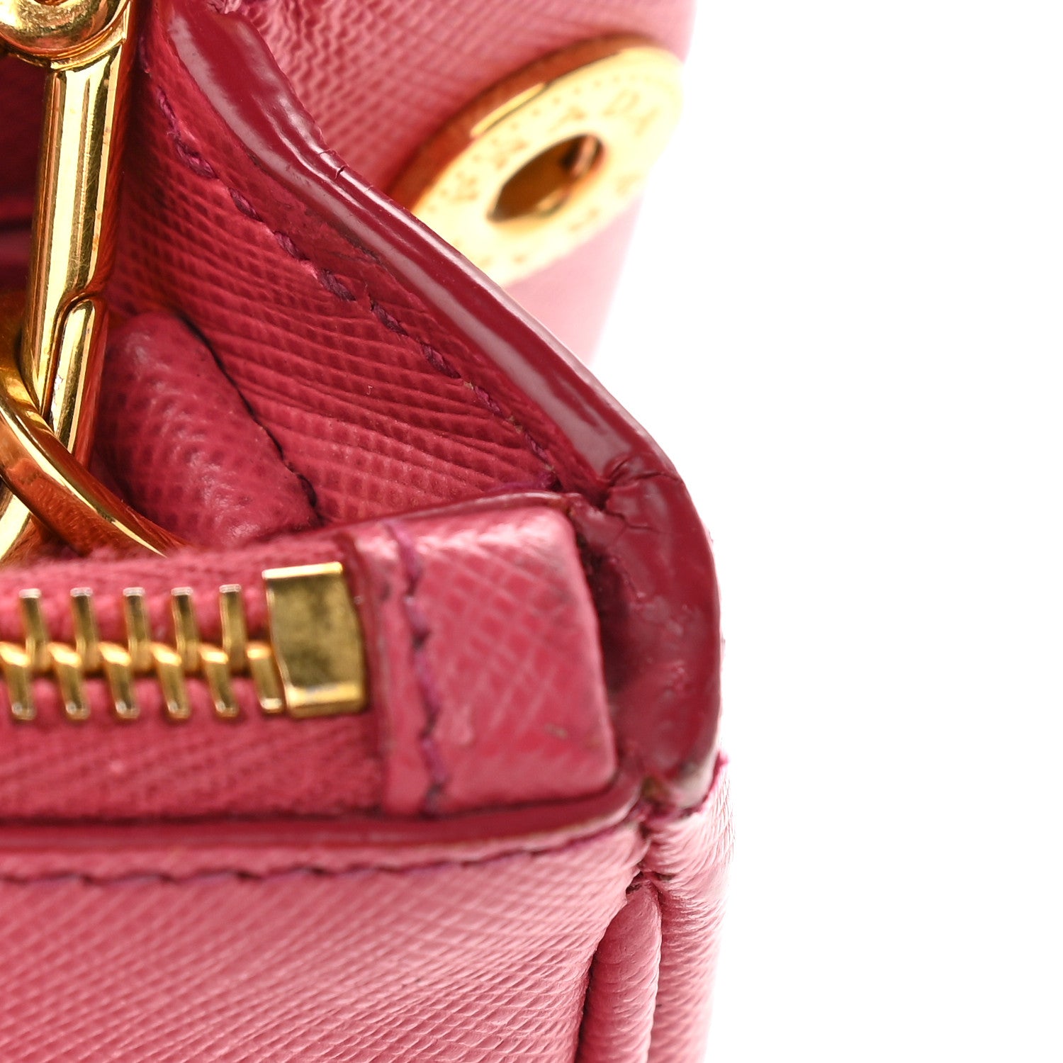 Prada Saffiano Small Galleria Double Zip Tote Peonia 11 of 13
