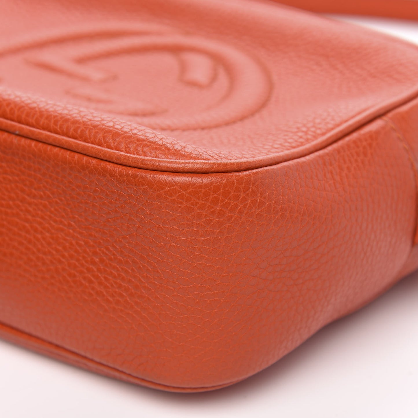 Pebbled Calfskin Small Soho Disco Bag Sun Orange