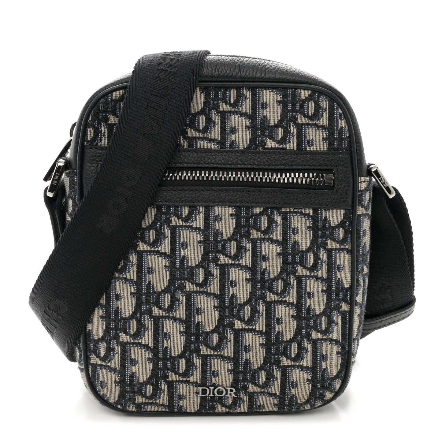 Oblique Messenger Pouch Beige Black
