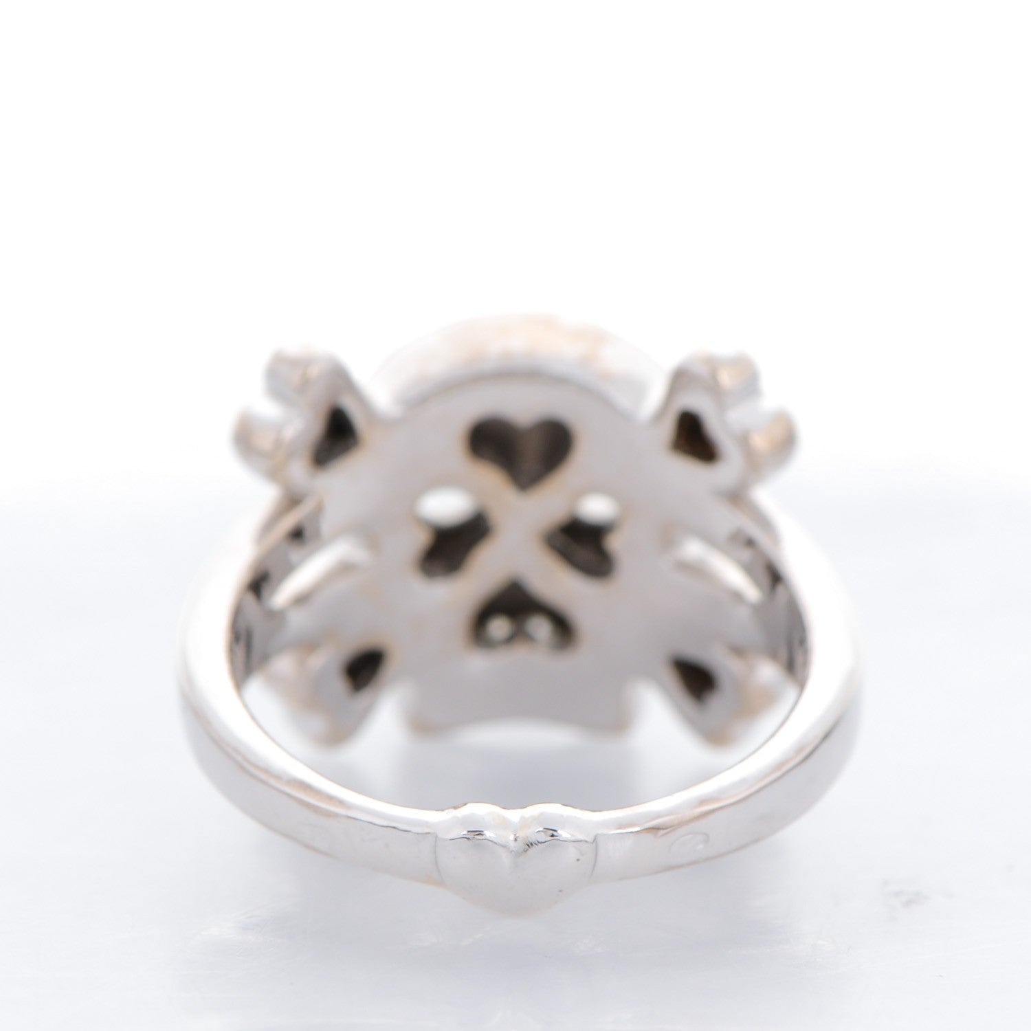 Christian Dior 18K White Gold Diamond Tete de Mort Ring 7.75 3 of 5