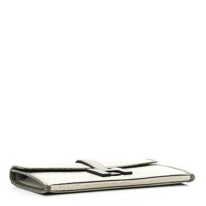 Hermes Matte Alligator Lizard Jige Duo Clutch Beton Vert Olive 5 of 8