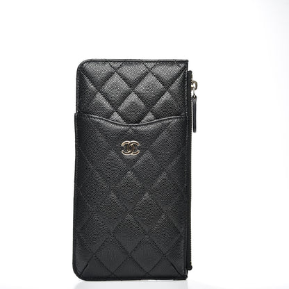 Chanel Caviar Quilted Classic Flat Wallet Pouch Black 1 of 13