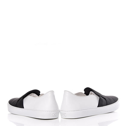 Chanel Calfskin Slip On Sneakers 45 White Black 14 of 16