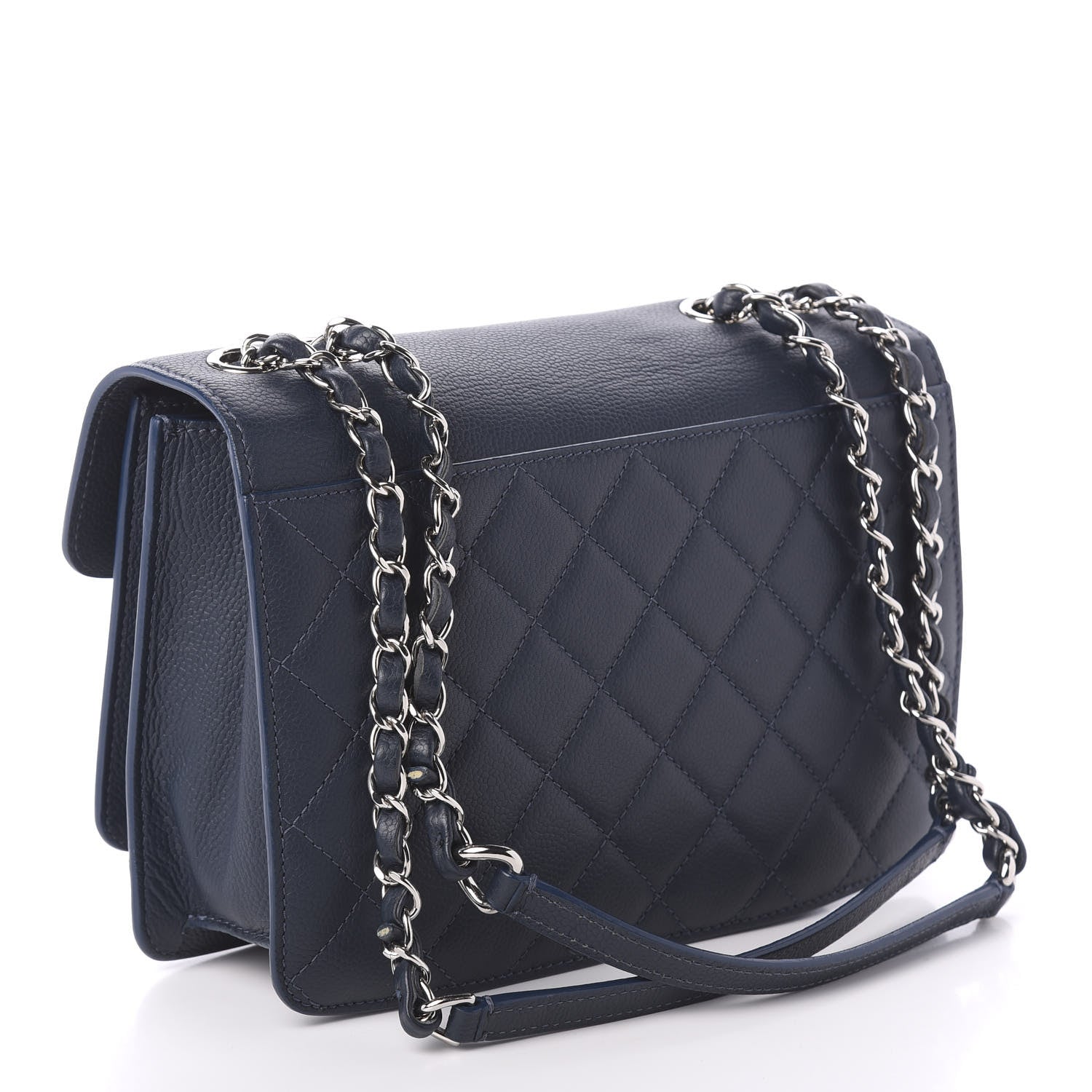 Chanel Grained Calfskin Quilted Large CC Box Flap Blue 3 of 11