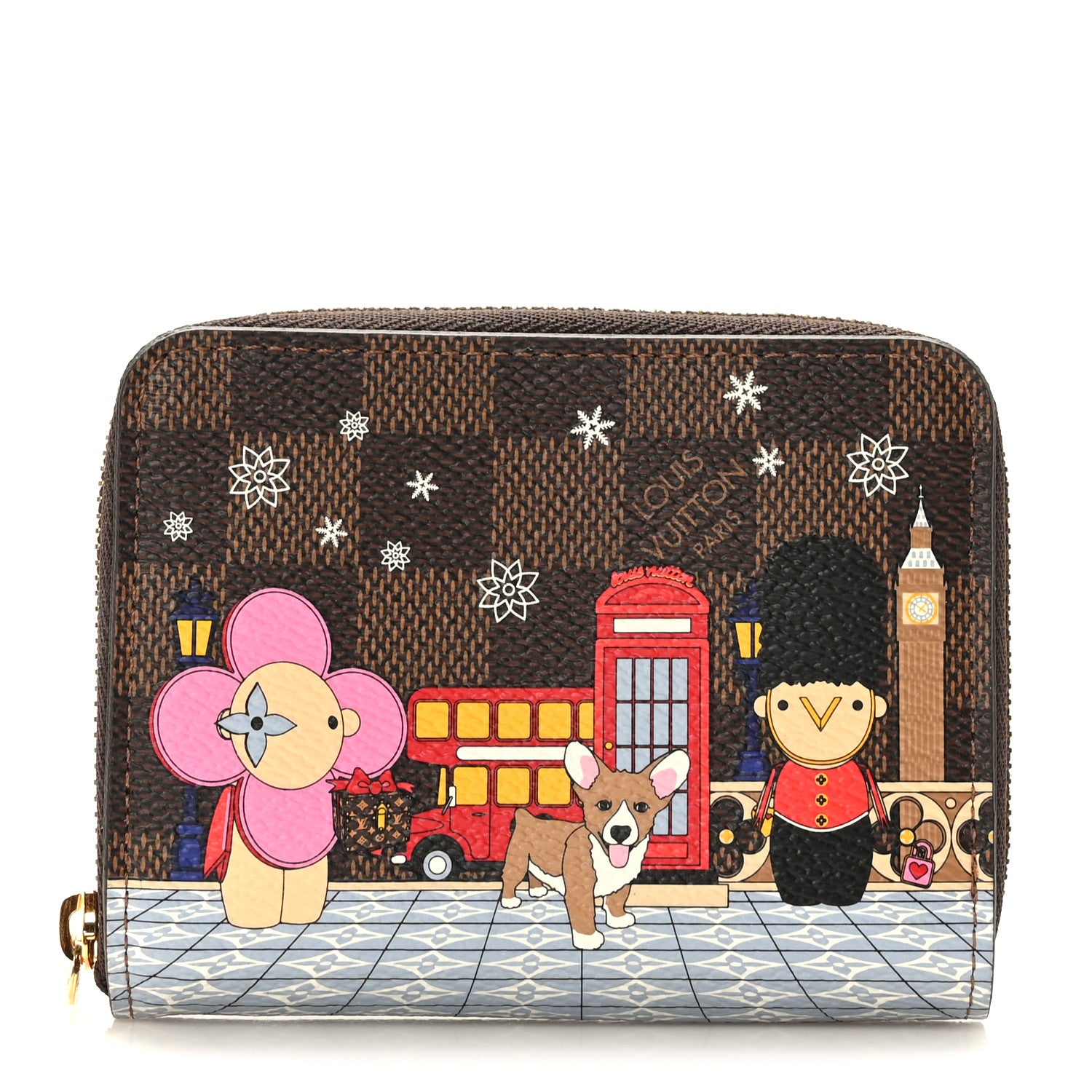 Louis Vuitton Damier Ebene 2021 Christmas Animation London Zippy Coin Purse Red 1 of 7