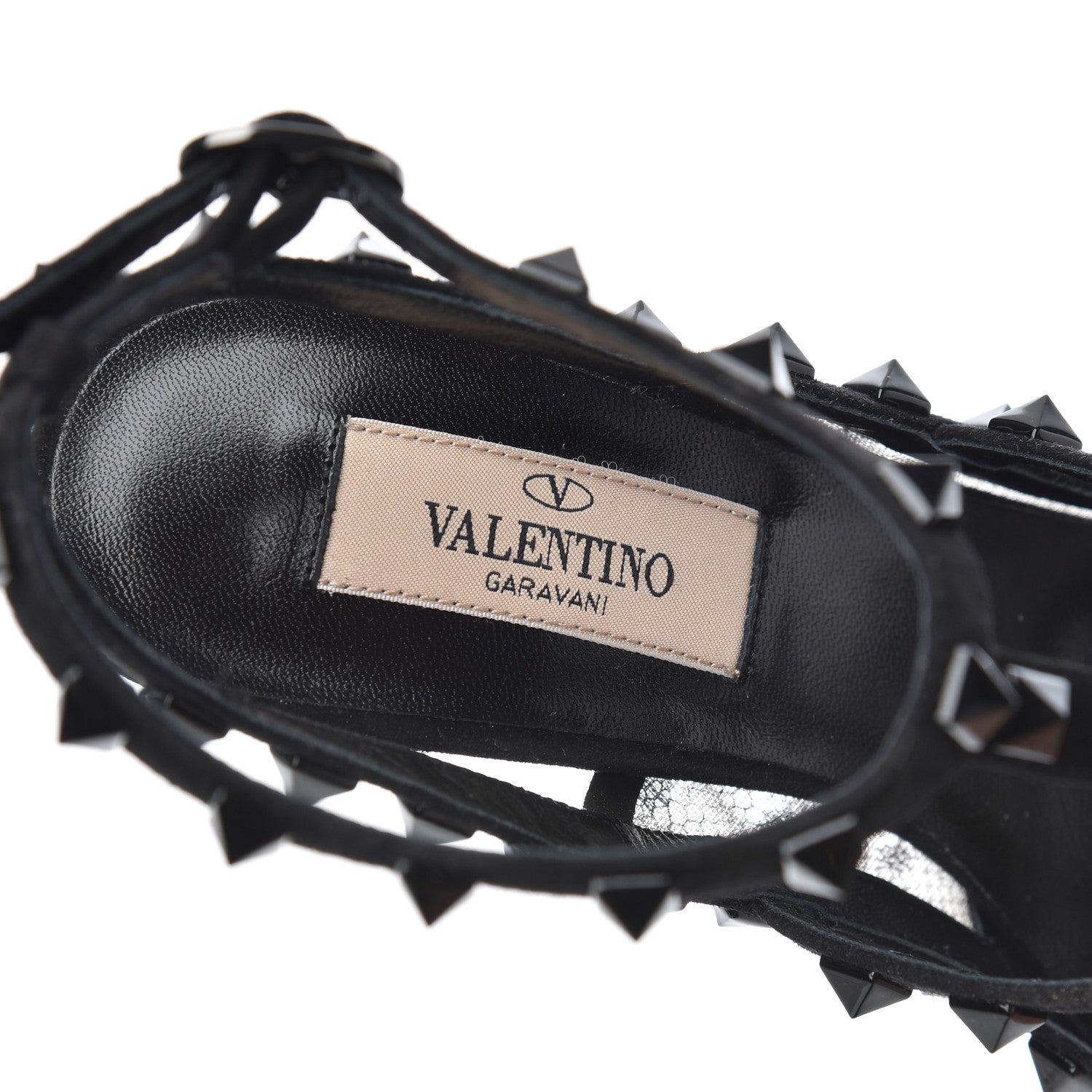 Valentino Garavani Mesh Point d'Esprit Suede Rockstud Ankle Strap 100mm Pumps 35.5 Black 6 of 12