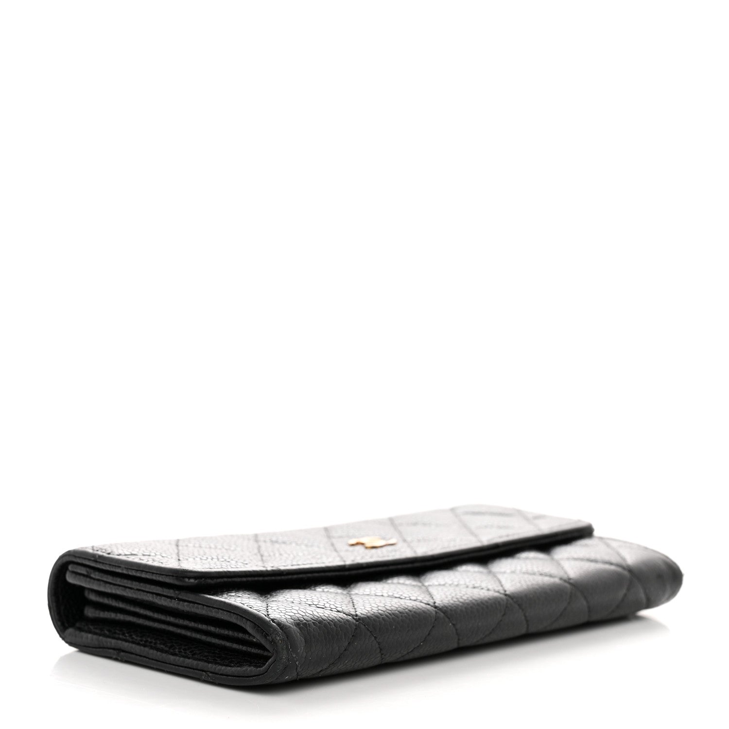 Chanel Caviar Quilted Large Gusset Flap Wallet Black 4 of 9