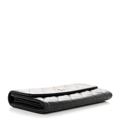 Chanel Caviar Quilted Large Gusset Flap Wallet Black 4 of 9