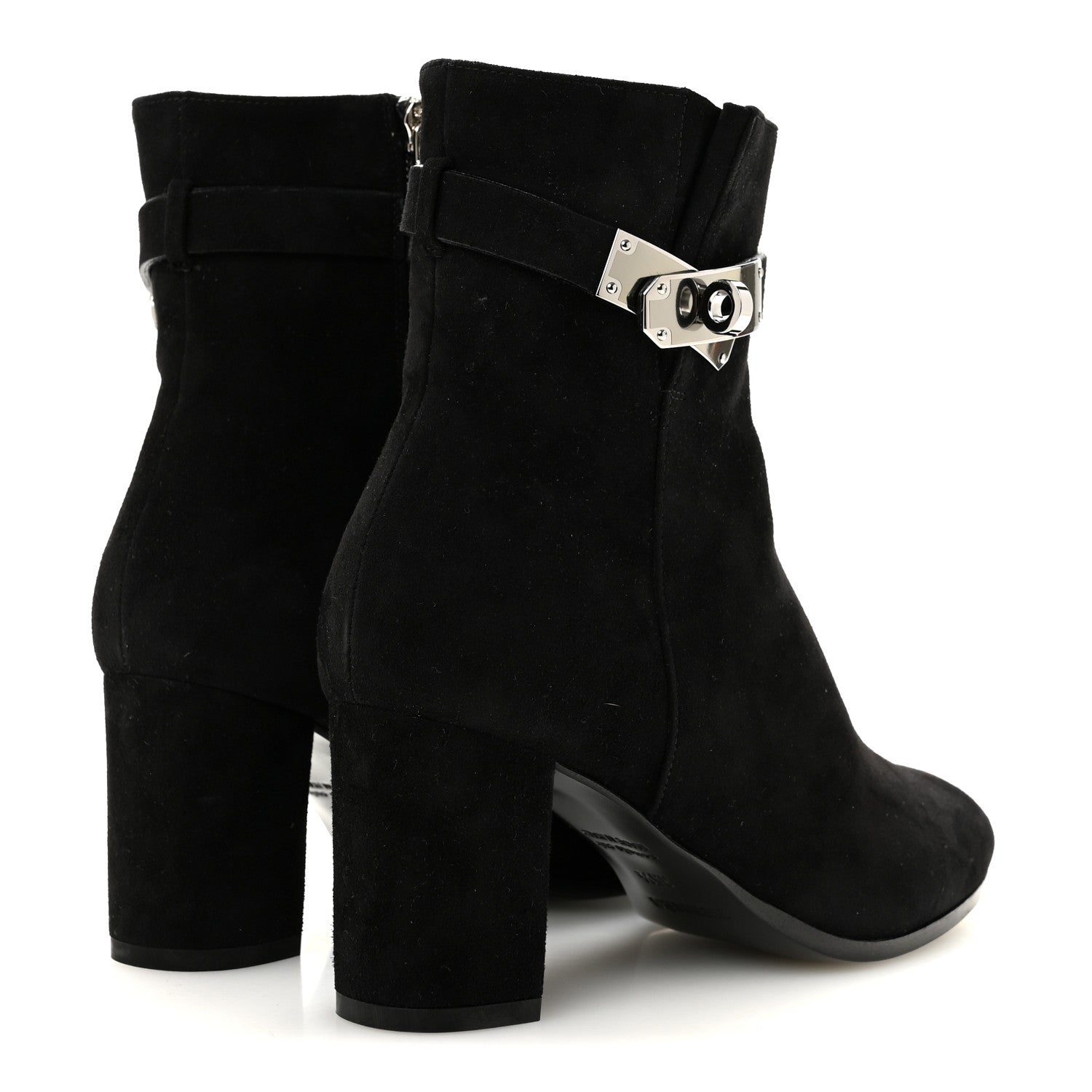 Hermes Suede Goatskin Saint Germain Ankle Boots 35.5 Black 5 of 10