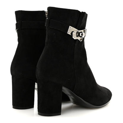 Hermes Suede Goatskin Saint Germain Ankle Boots 35.5 Black 5 of 10