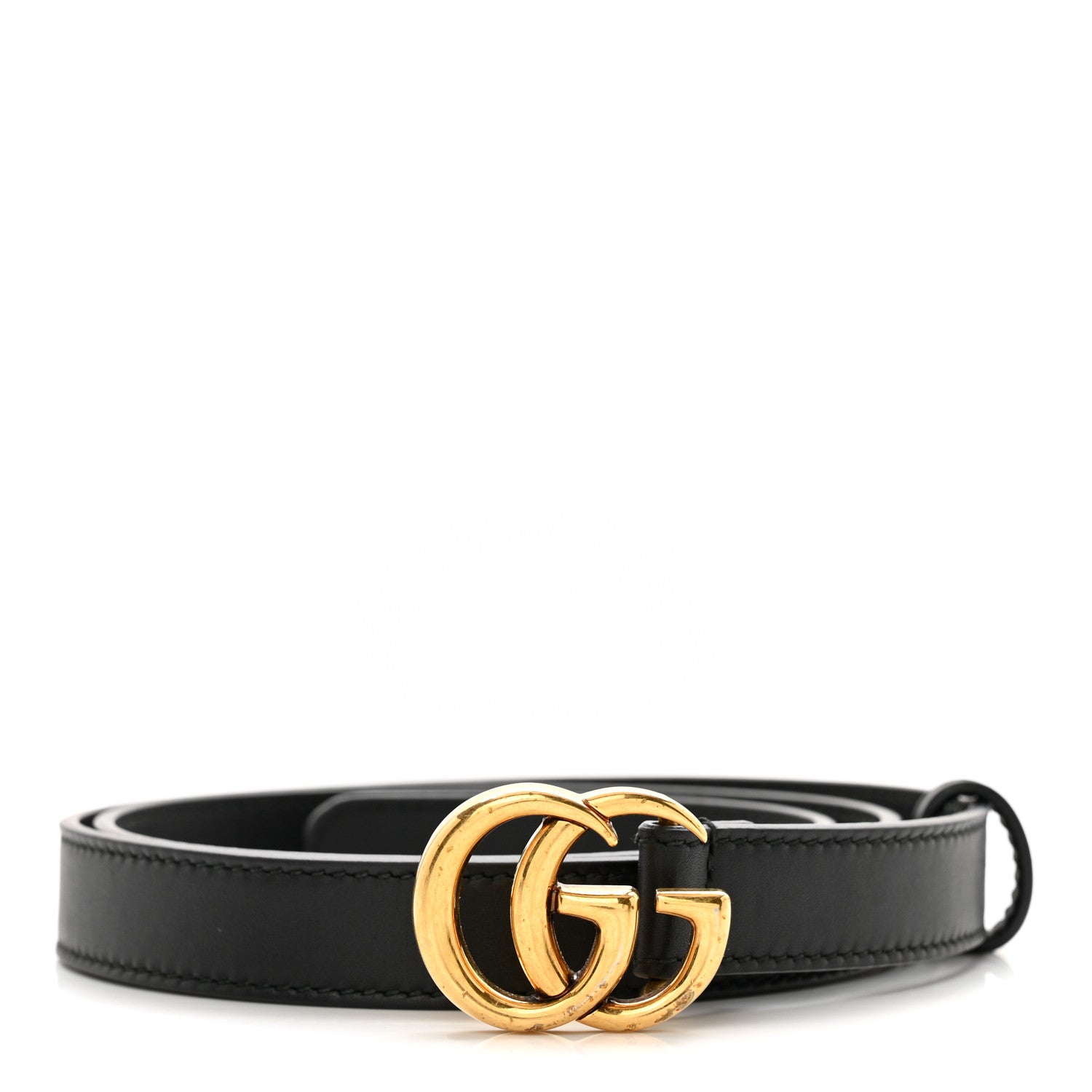 Gucci Calfskin Double G 20mm Belt 80 32 Black 1 of 5
