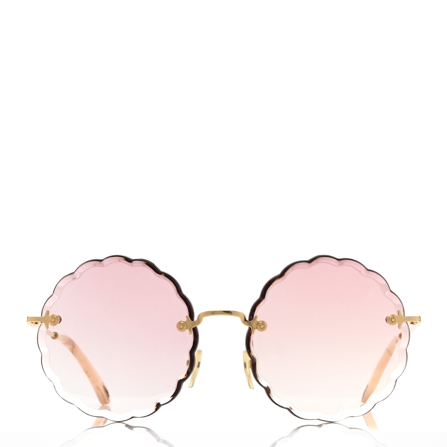 Rosie Bevelled Round Sunglasses CE142S Gold Gradient Coral