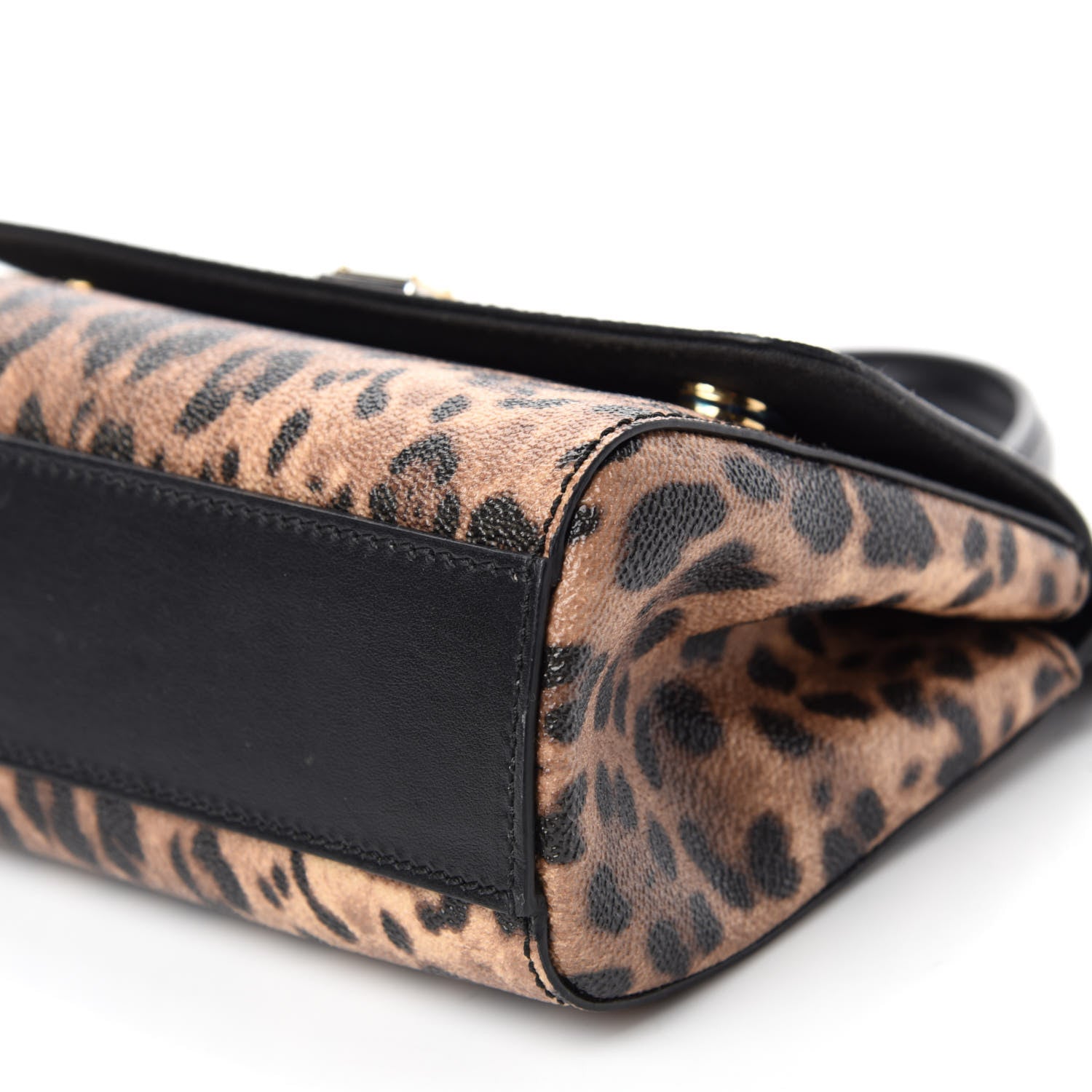 Dolce & Gabbana Dauphine Leopard Print Mini Miss Sicily Satchel Black 7 of 12