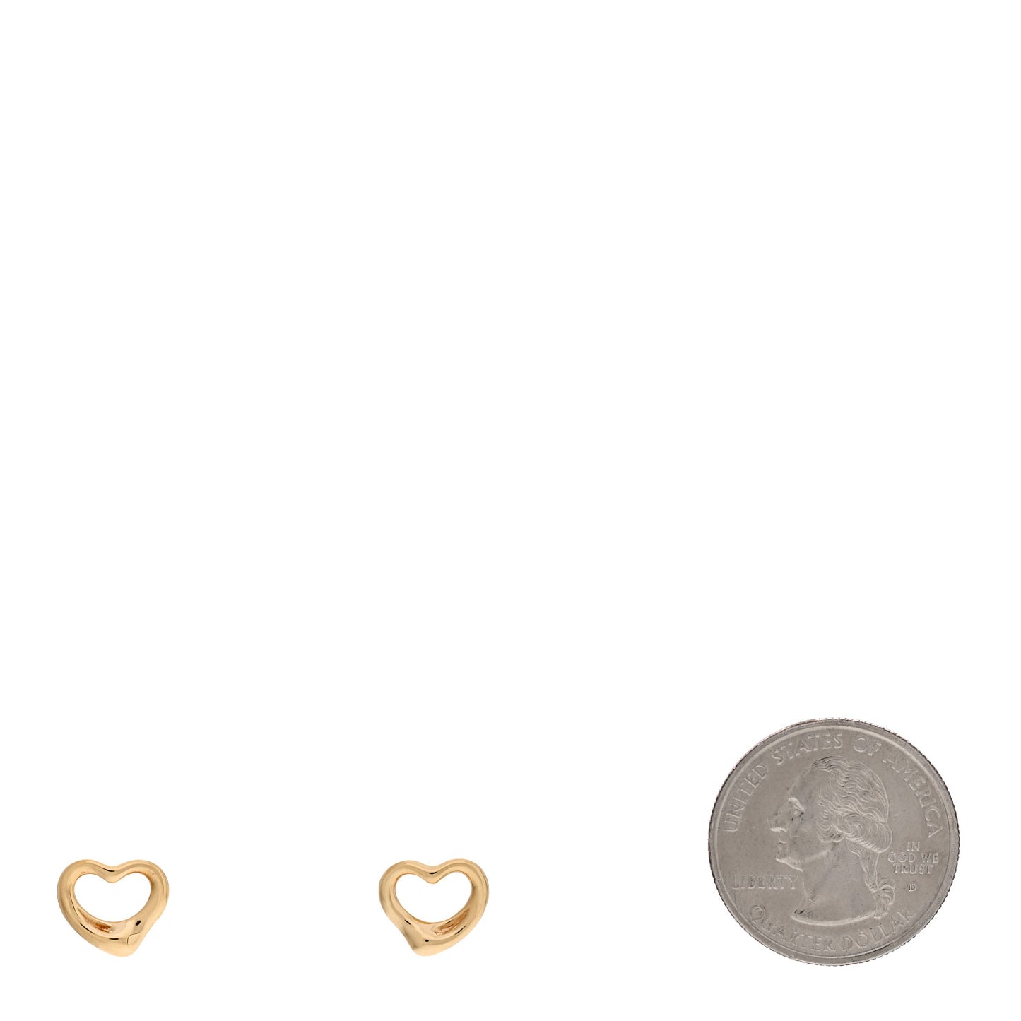 18K Yellow Gold 11mm Elsa Peretti Open Heart Earrings