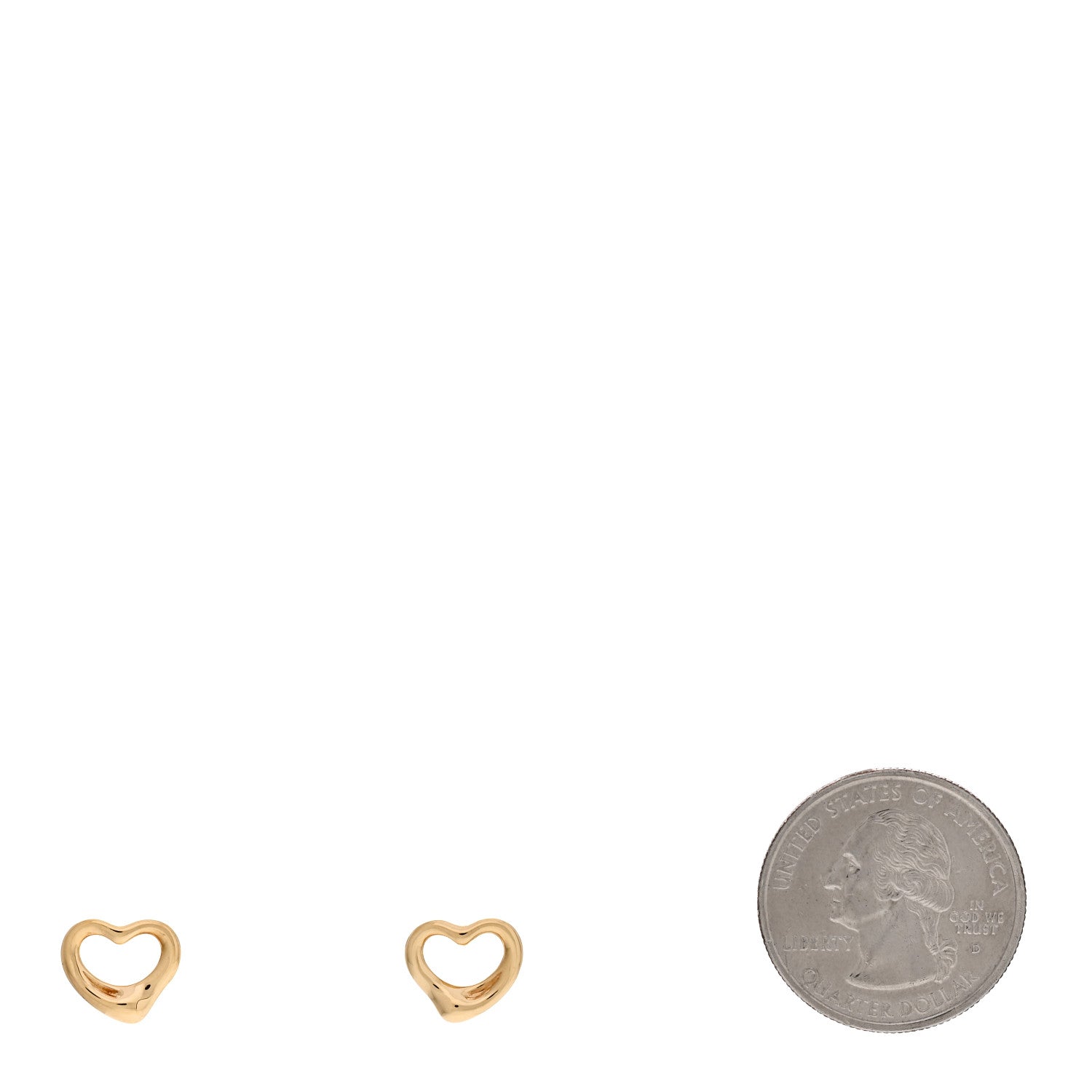 Tiffany 18K Yellow Gold 11mm Elsa Peretti Open Heart Earrings 2 of 4