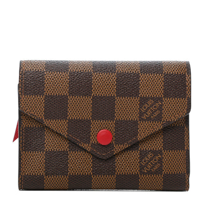 Louis Vuitton Damier Ebene Victorine Wallet Red 1 of 8