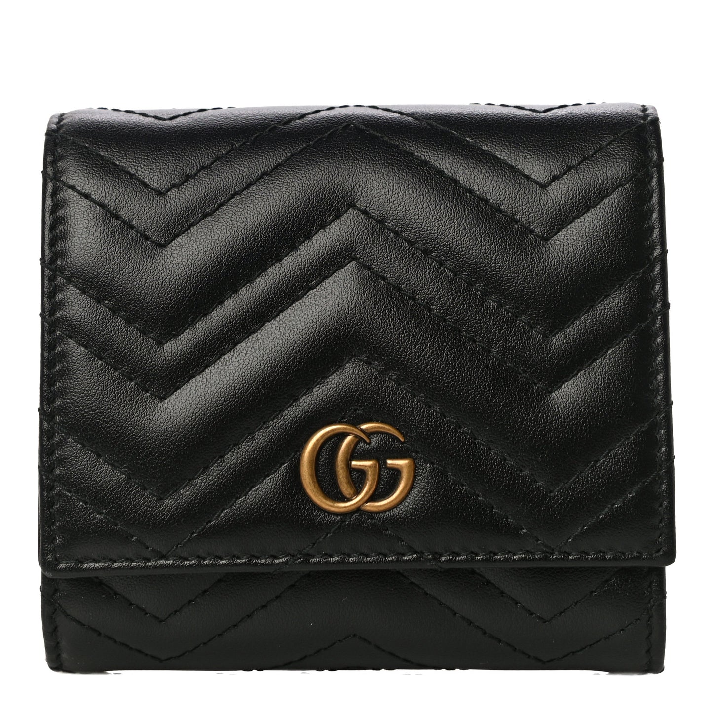 Calfskin Matelasse GG Marmont Medium Wallet Black