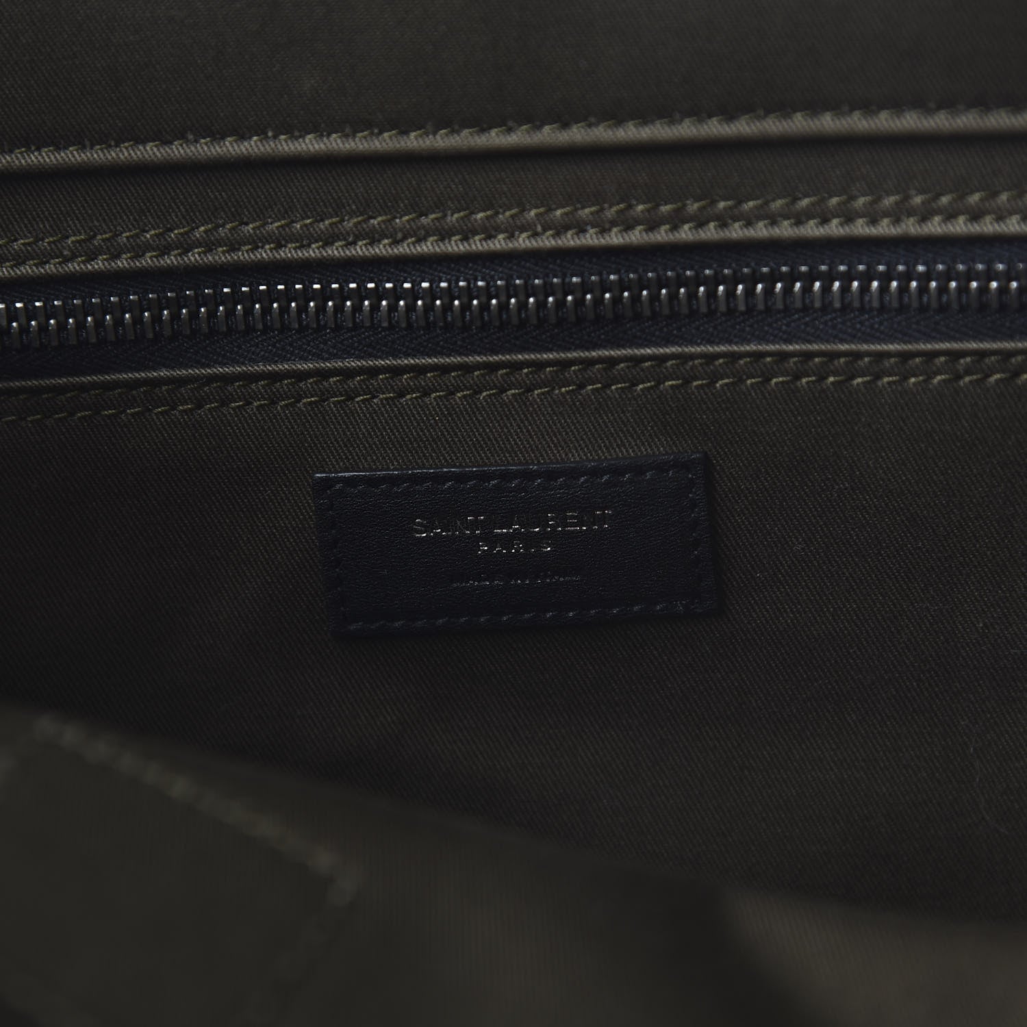 Saint Laurent Linen Calfskin Rive Gauche Tote Khaki 8 of 9