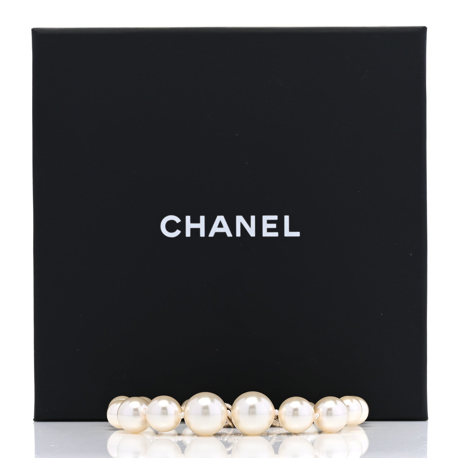 Chanel Graduated Pearl Crystal CC Bracelet Gold 5 of 5