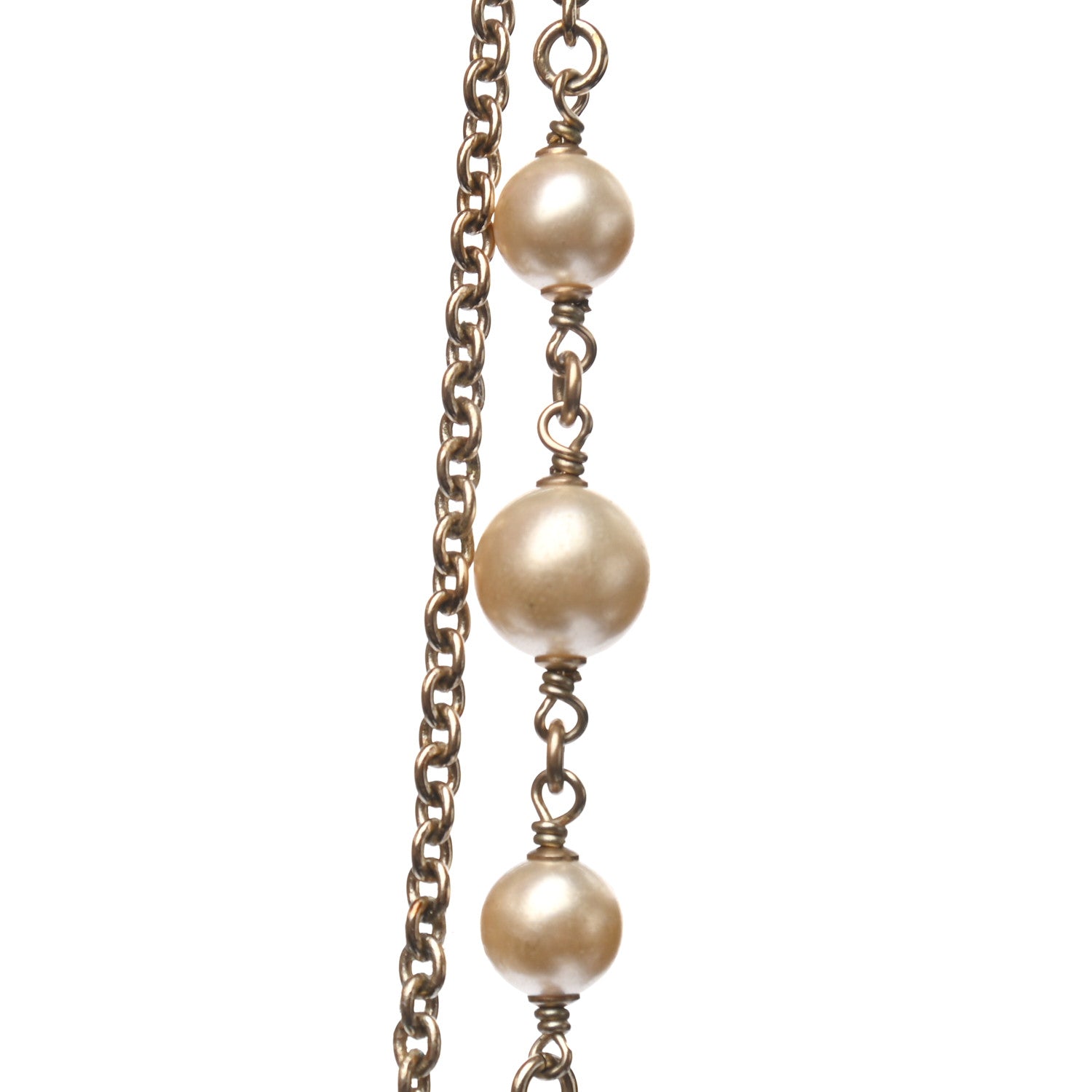 Chanel Crystal Pearl Pearls Coronation CC Layered Necklace Gold 7 of 7
