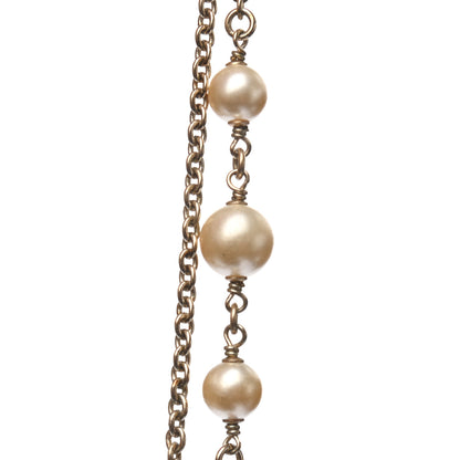 Chanel Crystal Pearl Pearls Coronation CC Layered Necklace Gold 7 of 7