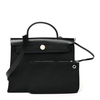 Hermes Military Toile Vache Hunter Herbag Zip PM 31 Black 3 of 11