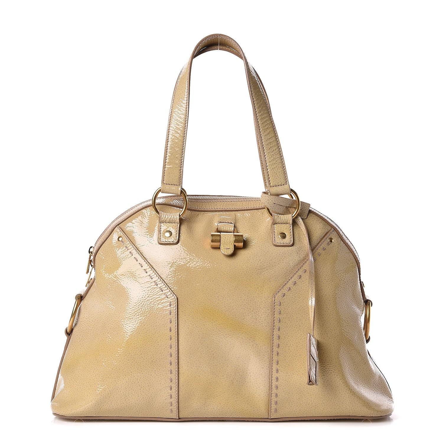 Saint Laurent Patent Large Muse Beige 1 of 12