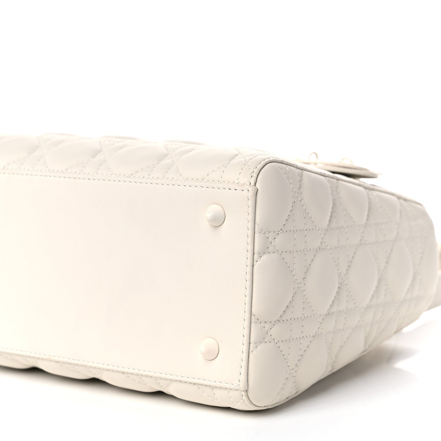Ultra Matte Calfskin Cannage Medium Lady Dior Latte
