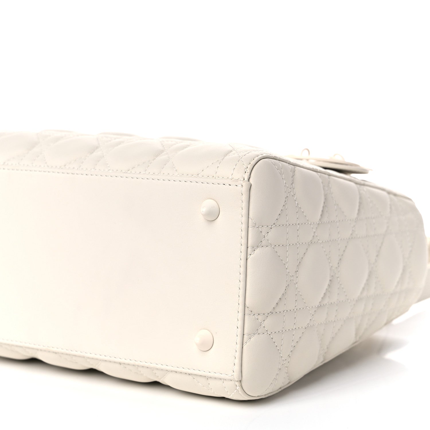 Christian Dior Ultra Matte Calfskin Cannage Medium Lady Dior Latte 9 of 12