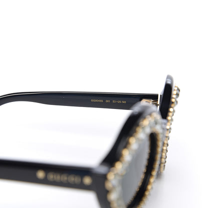 Gucci Acetate Crystal Studded Cat Eye Sunglasses GG0045/S Black 5 of 8