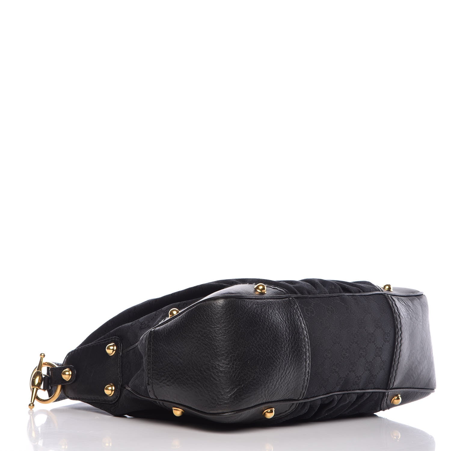Gucci Monogram Medium Jockey Hobo Black 4 of 9