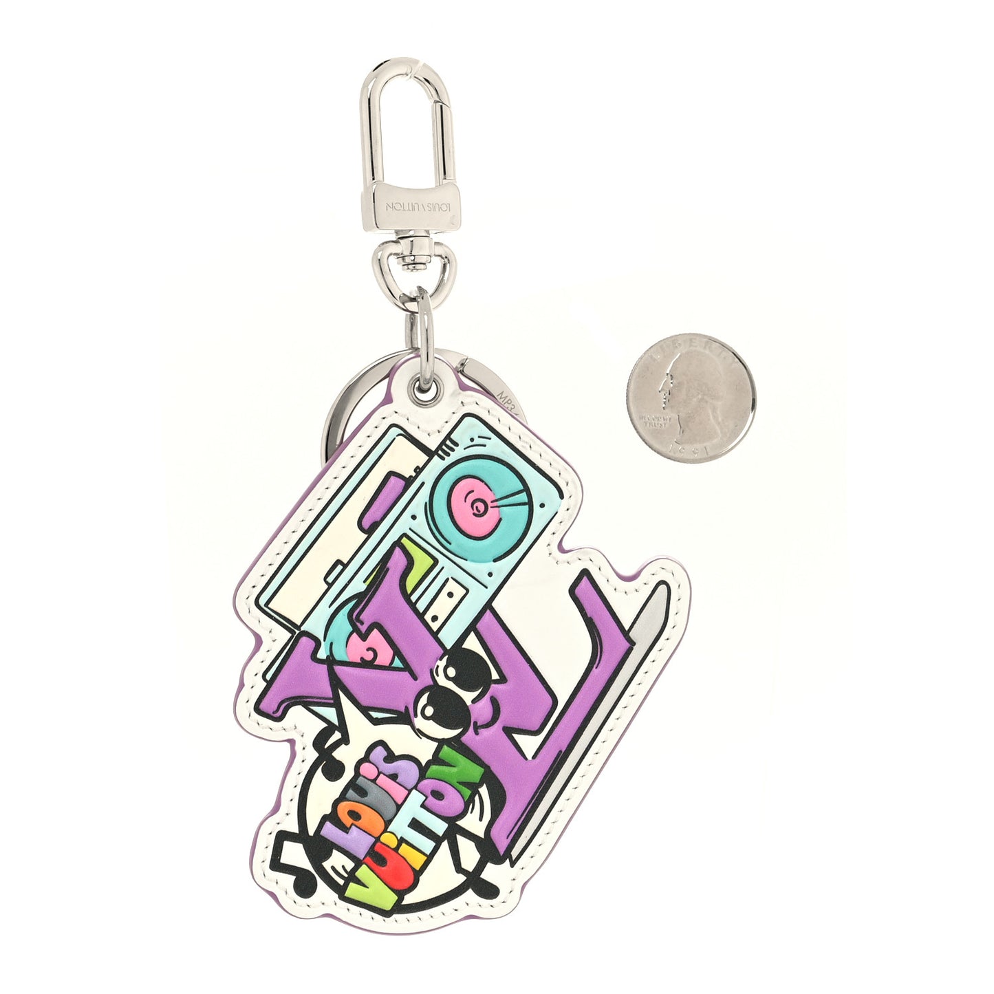 Monogram Comics Bag Charm Key Holder Multicolor