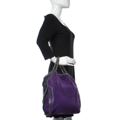 Stella McCartney Shaggy Deer Small Falabella Fold Over Tote Bright Purple 3 of 10