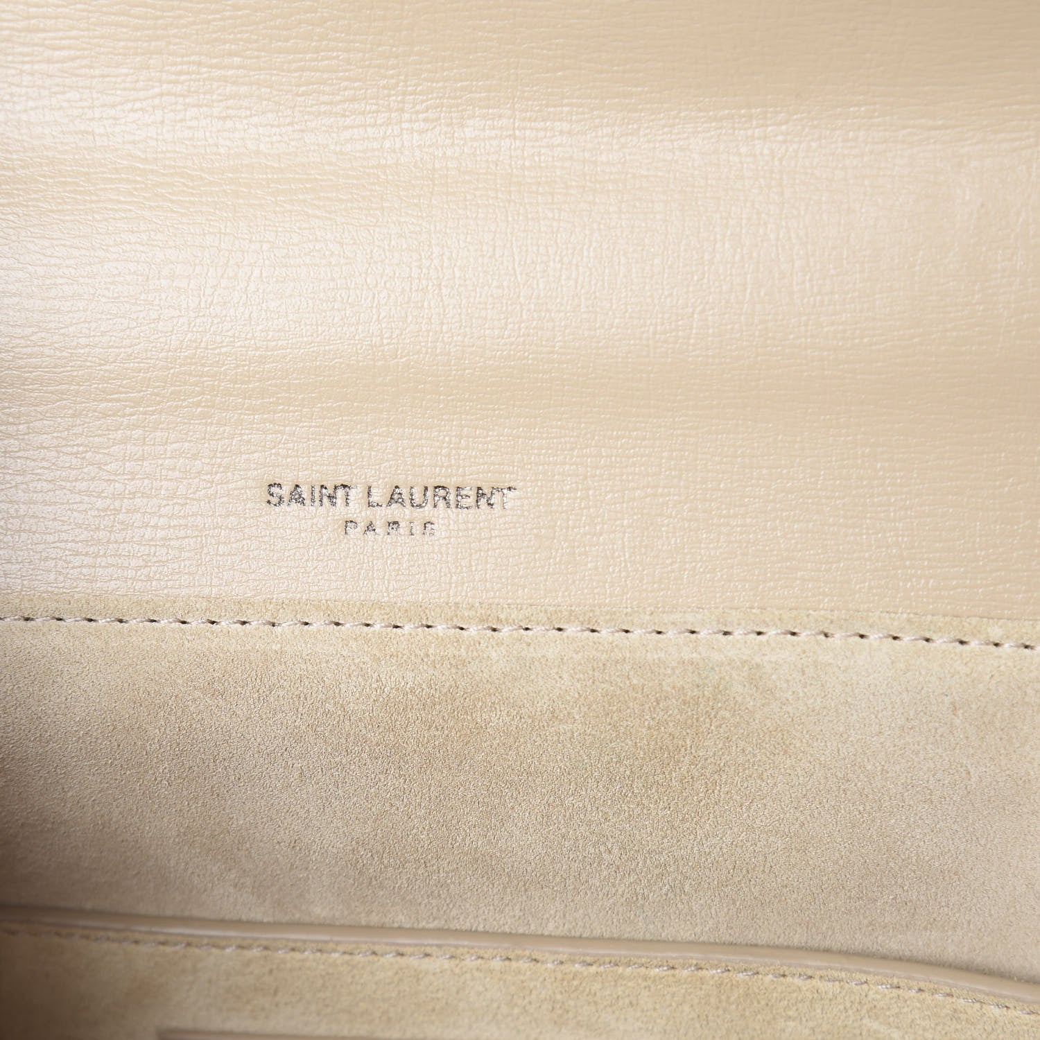 Saint Laurent Calfskin Medium Bellechasse Satchel Beige 6 of 9