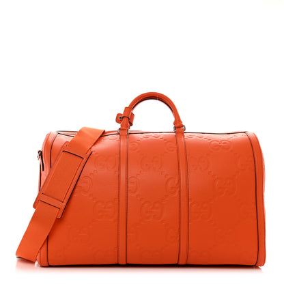 Gucci Piuma Calfskin Jumbo GG Embossed Large Duffle Bag Good Orange 1 of 8