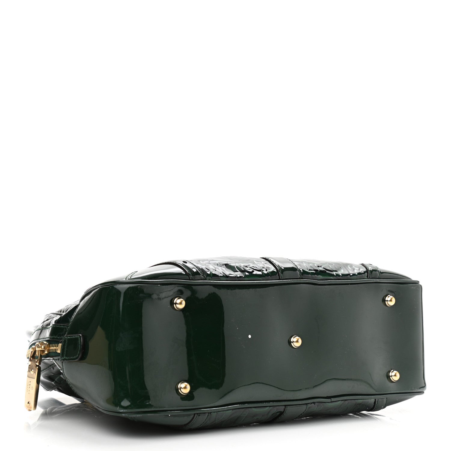 Gucci Patent Horsebit Glam Boston Tote Bag Green 3 of 9