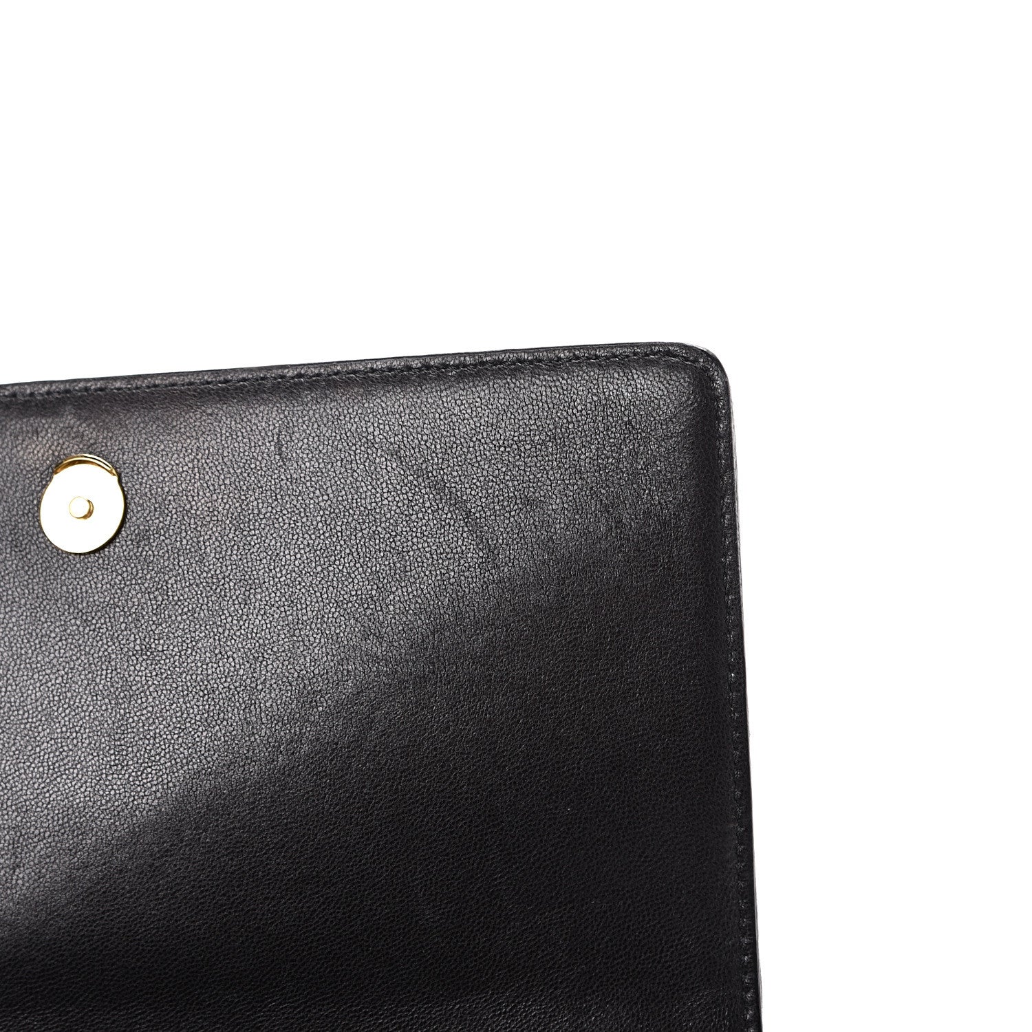 Saint Laurent Lambskin Diamond Quilted Monogram Angie Chain Bag Black 9 of 17