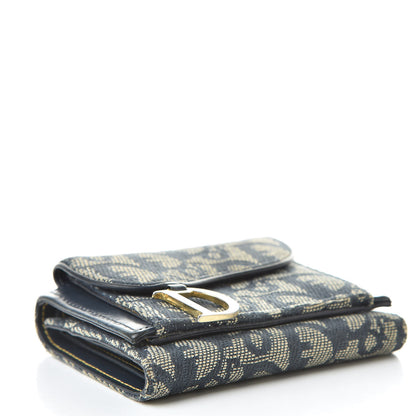 Christian Dior Monogram Compact Saddle Wallet Blue 4 of 10