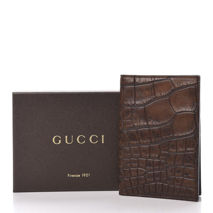 Gucci Crocodile Passport Case Brown 7 of 7