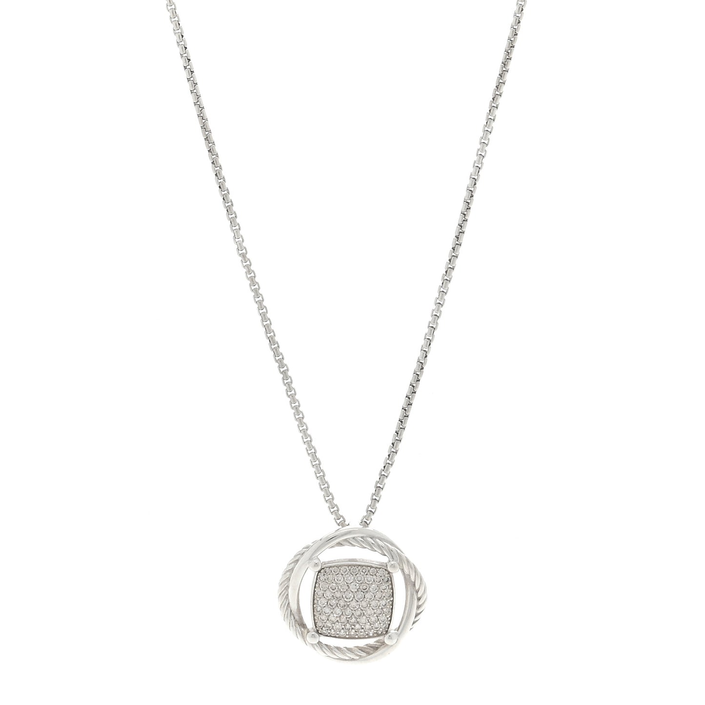 Sterling Silver Diamond 25mm Infinity Pendant Necklace