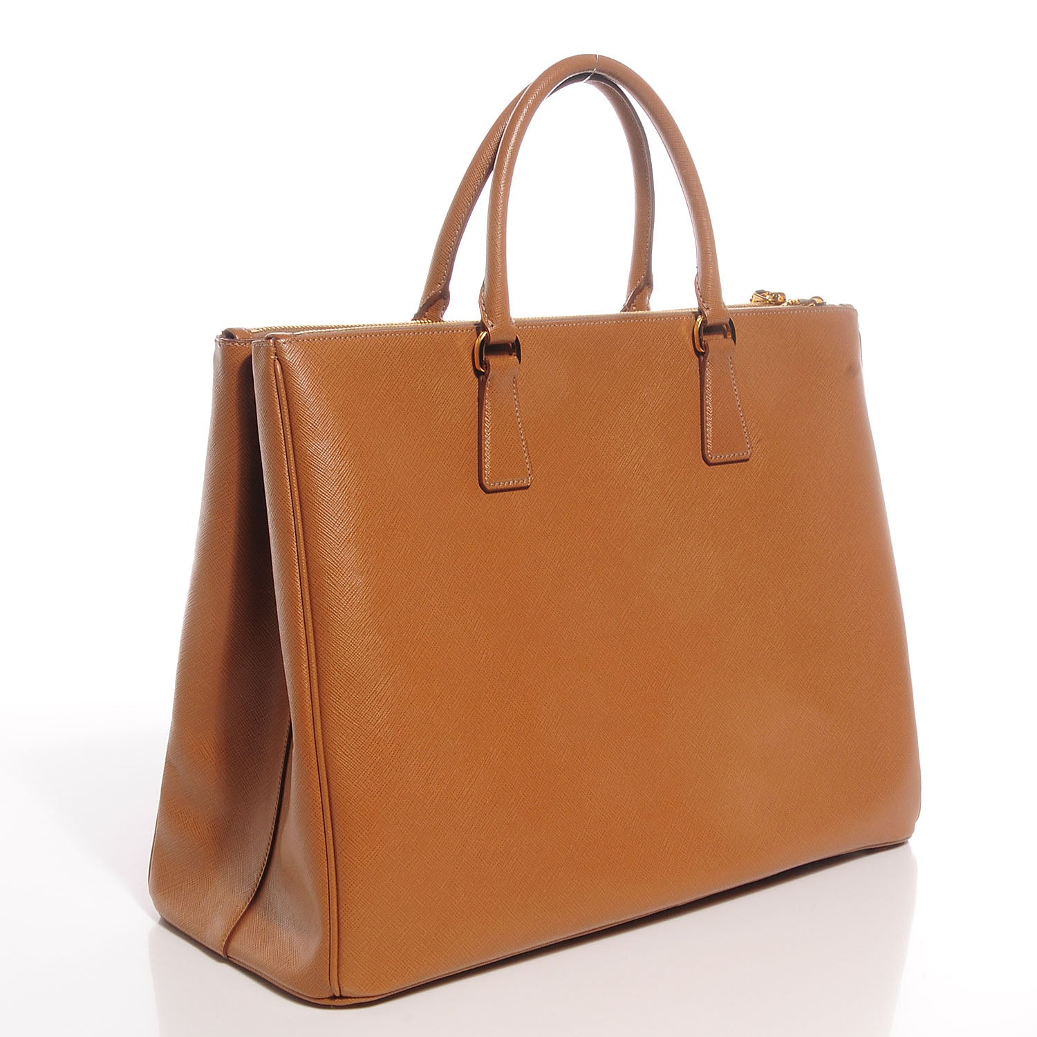 Prada Saffiano Lux Extra Large Galleria Double Zip Tote Caramel 3 of 11