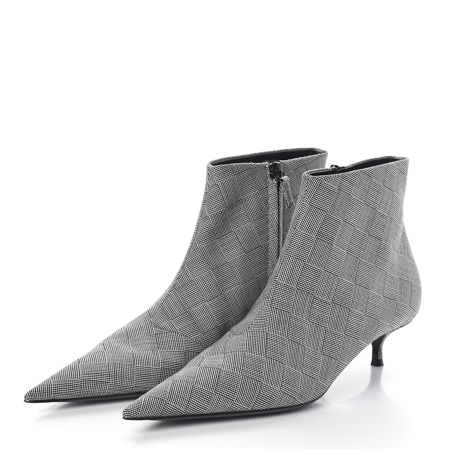 Balenciaga Wool Checked Knife Pointy Toe Boots 39 3 of 8