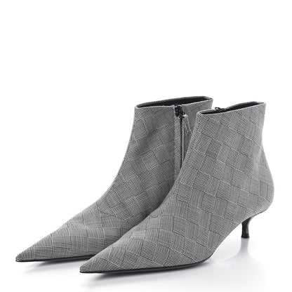 Balenciaga Wool Checked Knife Pointy Toe Boots 39 3 of 8