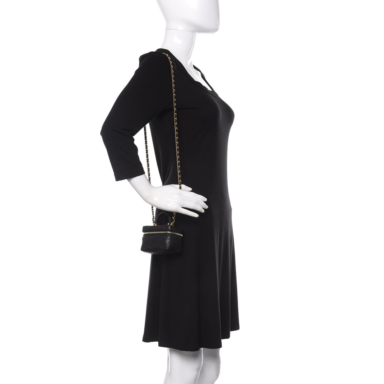 Chanel Caviar Quilted Mini Top Handle Vanity With Chain Black 2 of 11
