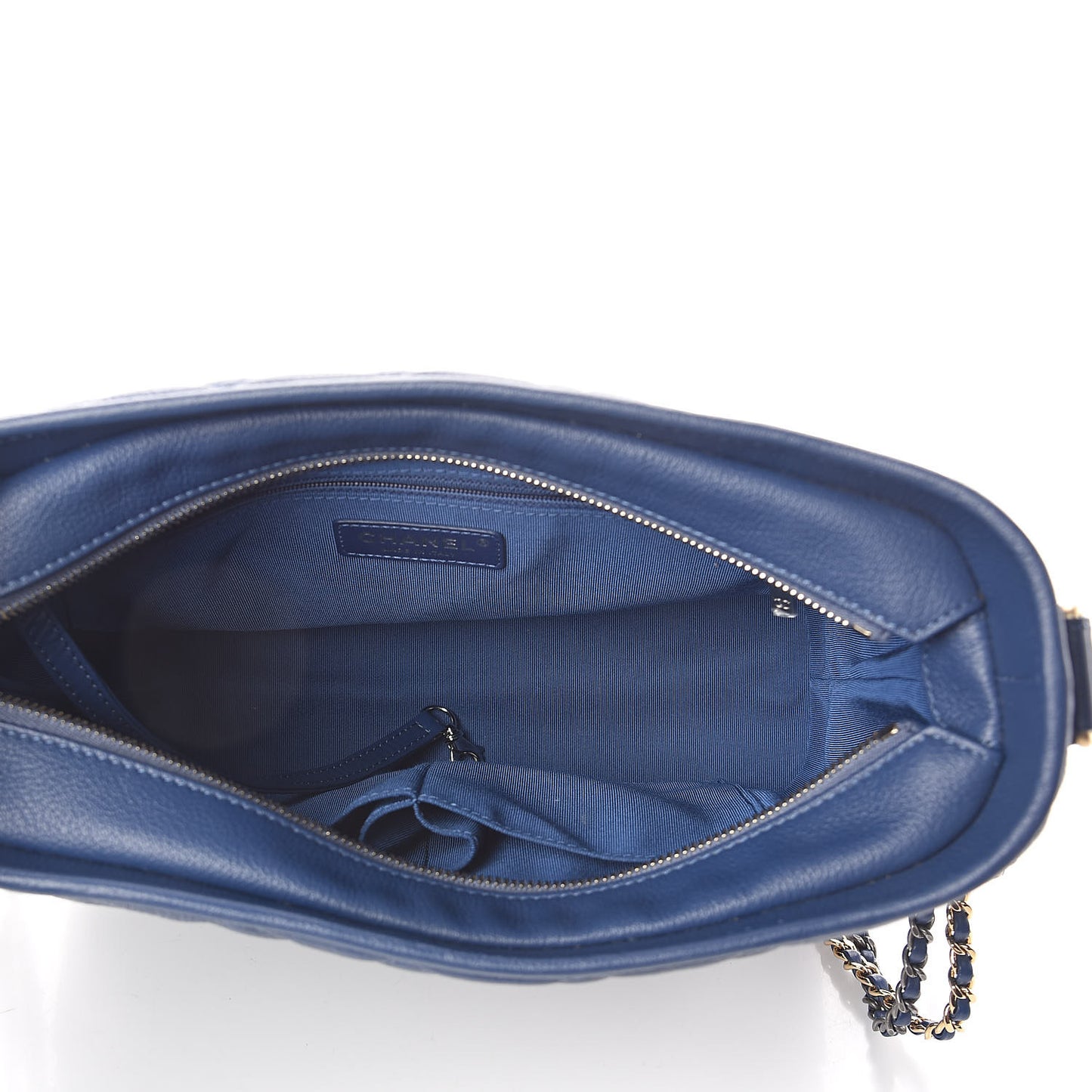 Patent Goatskin Quilted Medium Gabrielle Hobo Blue