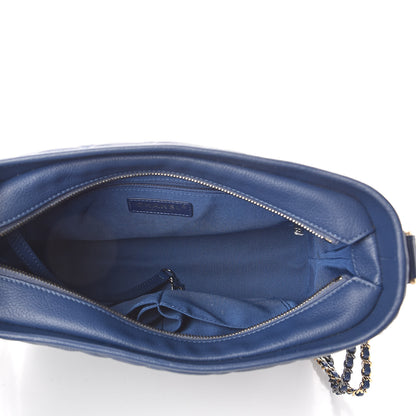 Chanel Patent Goatskin Quilted Medium Gabrielle Hobo Blue 5 of 10