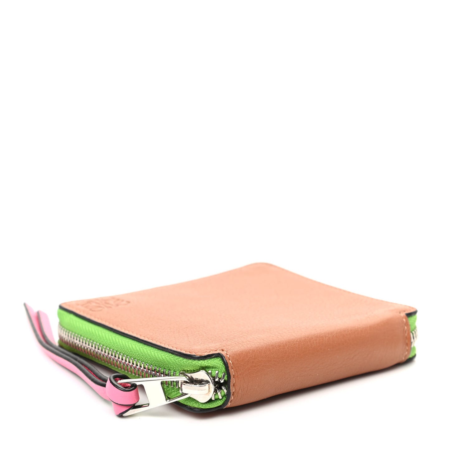 Calfskin Small Zip Wallet Tan Multicolor